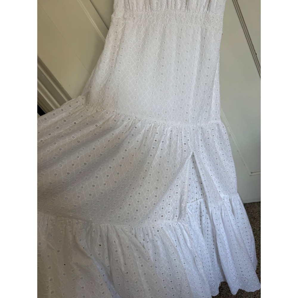 Veronica Beard Satori white flutter sleeve eyelet cotton maxi dress size 4 - Picture 7 of 11